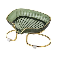 1pc Bathroom Soap Dish Light Luxury Toilet Shower Soap Holder With Drain Water Soap Storage Case Tray Container Bathroom Gadgets 1