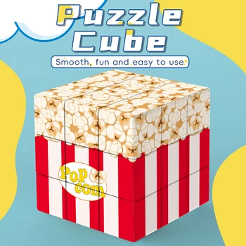 Magic Cube 3x3x3 3D UV popcorn Color painting Fun Stress Relief Puzzle Professional Smooth Speed Game Children's Toys Gifts 1