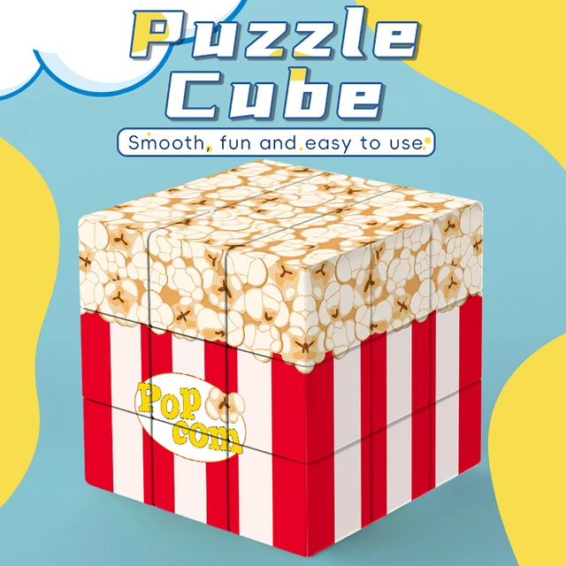 Magic Cube 3x3x3 3D UV popcorn Color painting Fun Stress Relief Puzzle Professional Smooth Speed Game Children's Toys Gifts 1