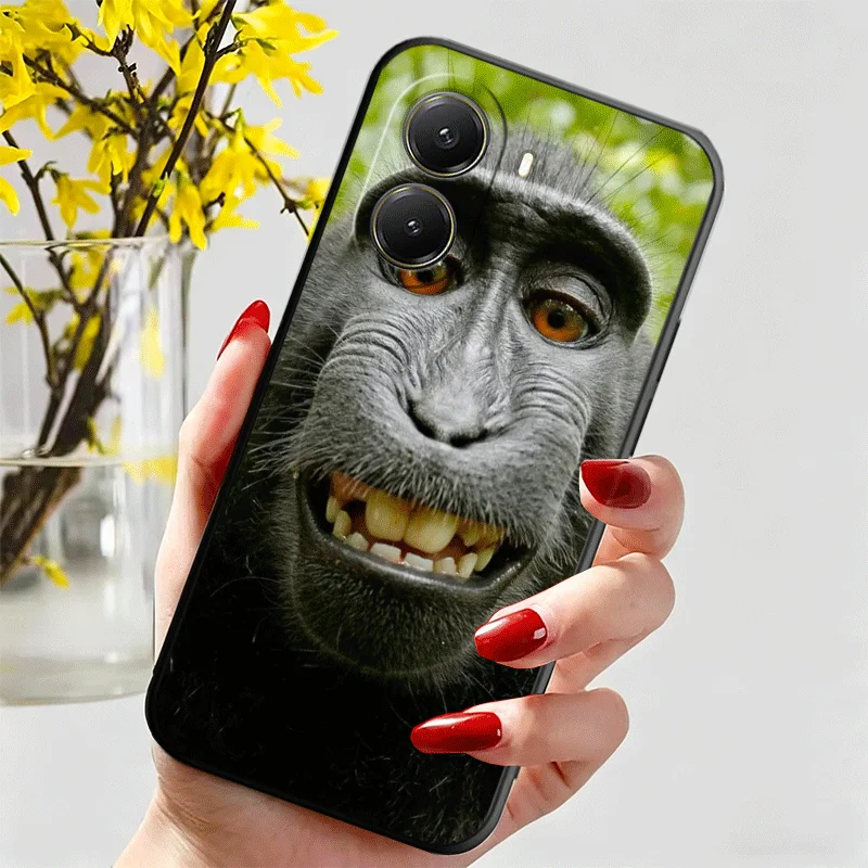 Silicone Phone Case with Monkey Meme Design