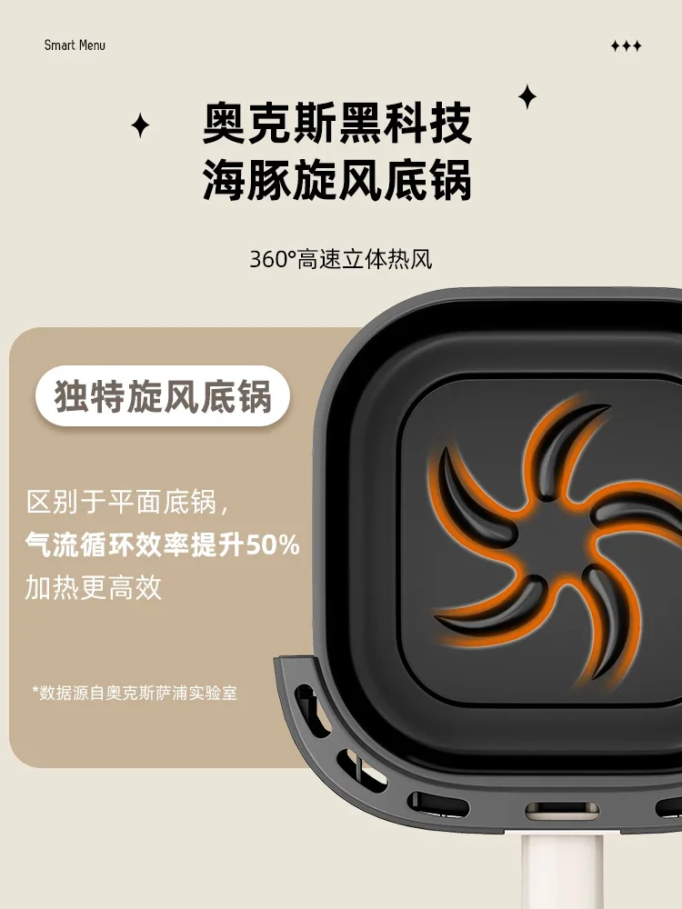Household air fryer. Visual. Multifunctional all-in-one. New. Fully automatic. Oil-free. Smart. Stylish & practical. 6