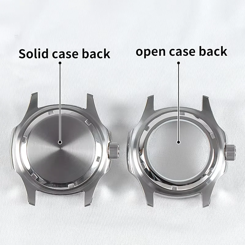 Premium Watch Case with Sapphire Crystal and Strap - Silver, Gold, Black - 41mm