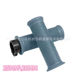 Vintage Racing Motorcycle Handlebar Hand Grips - Retro Universal Design (25MM blue bar)