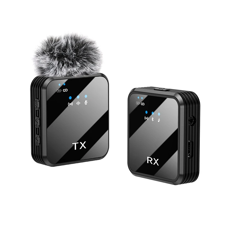 Wireless Noise Canceling Microphone Wireless Noise Canceling Microphone System Portable Collar Clip Interview Camera