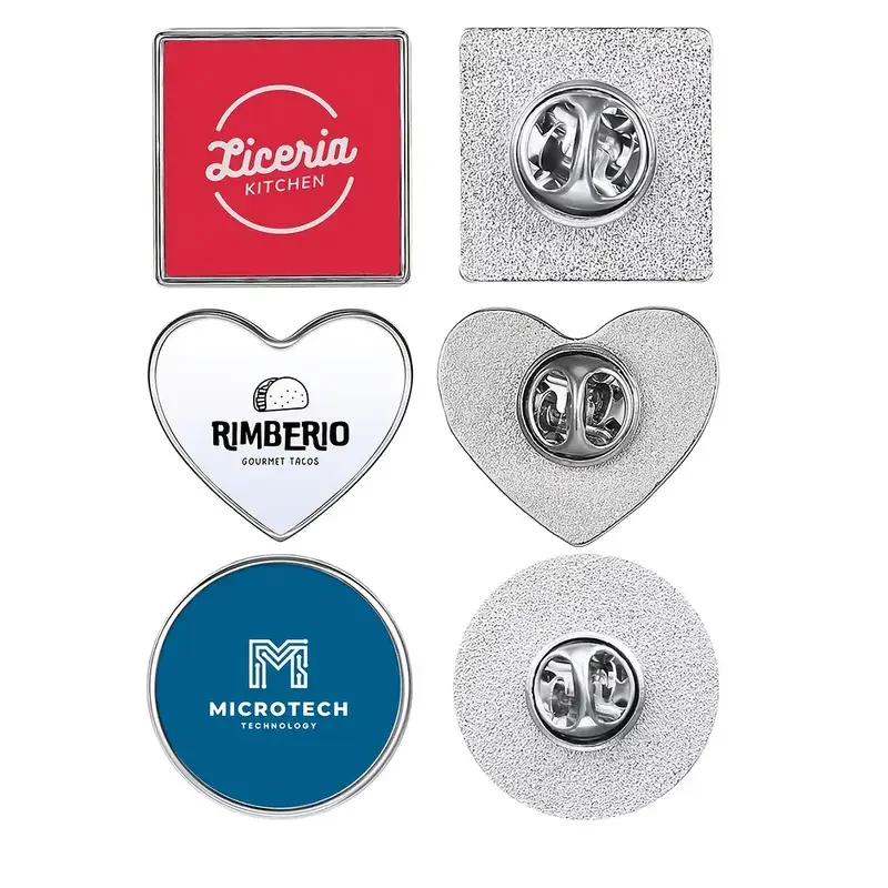 Personalized Gift Set: Premium Metal Cufflinks & Badge Buttons in Unique Shapes