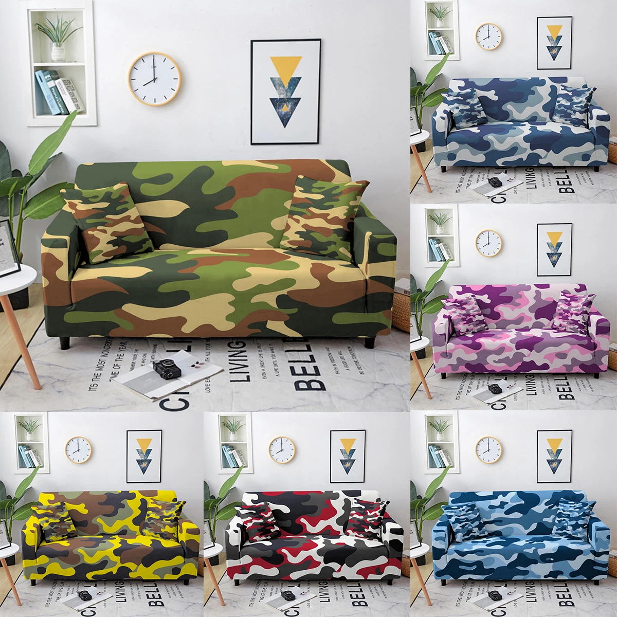 Elastic Sofa Cover Camouflage Couch Covers For Living Room Protector  Slipcovers