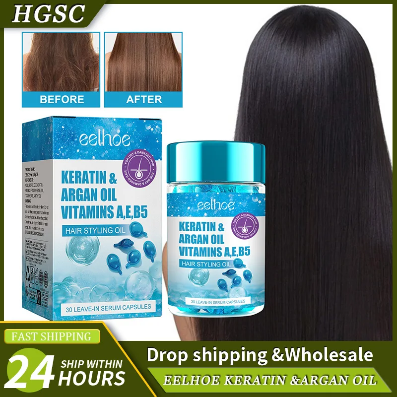 Revitalizing Keratin Oil Hair Capsules - Fast-Acting Deep Moisturizer for Soft, Smooth, and Shiny Hair