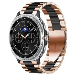 Premium Metal Strap Bracelet Wristband - Galaxy Watch 8 40mm (Rose gold black)