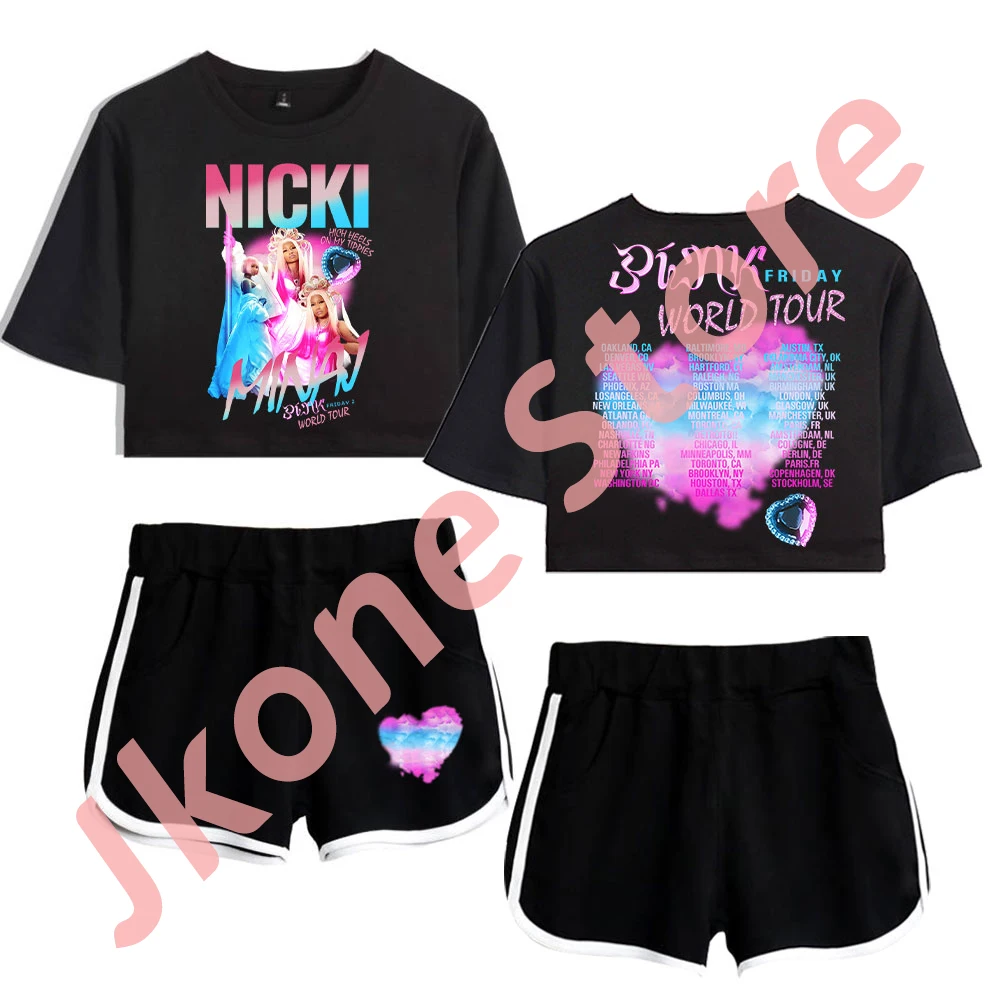 

Nicki Minaj GAG City World Tour Merch футболки с коротким рукавом женский модный Повседневный короткий топ PF2