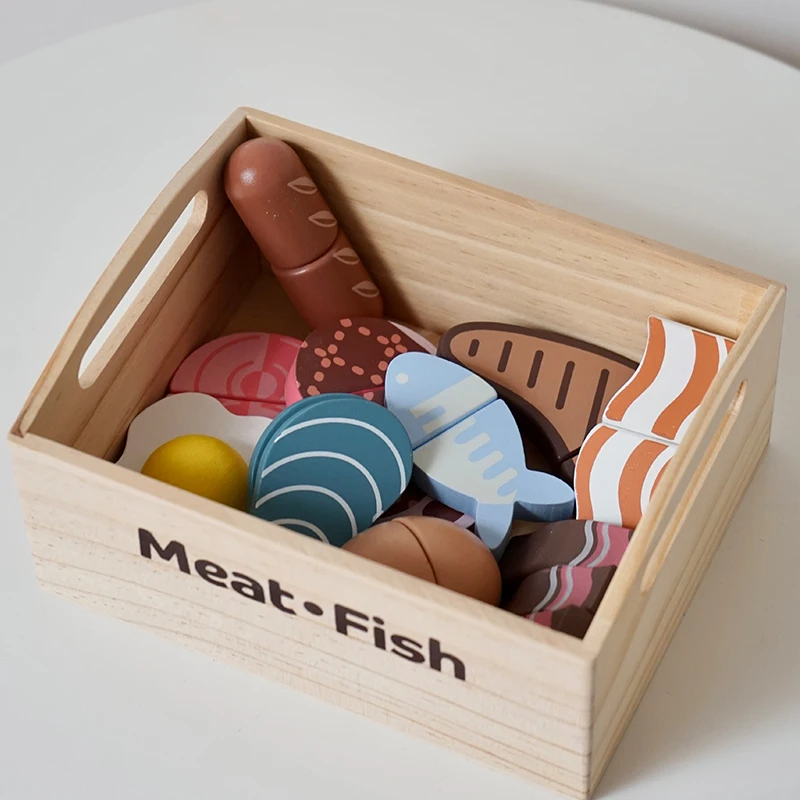 Wooden Cut Fruits & Veg Set, Safe Montessori Toy for Kids, Pretend Play, Eco-Friendly, Gift Idea. 3