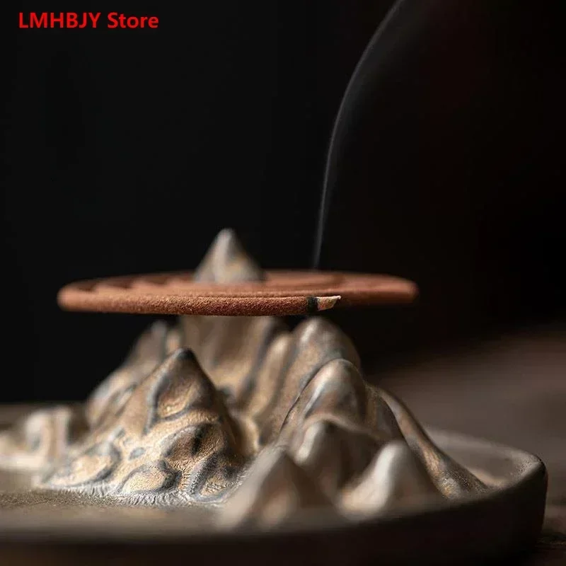 

LMHBJY Retro Jinshan Backflow Incense Burner Decorative Items for Household Indoor Aromatherapy Stoves