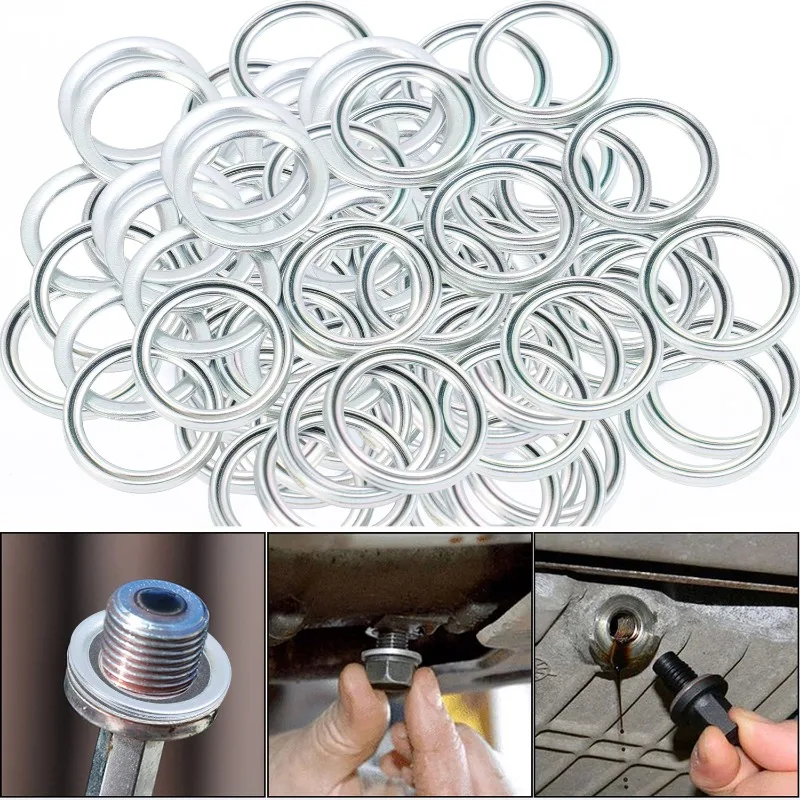 For Toyota Lexus Subaru 12157-10010 Auto Oil Pan Oil Drain Screw Seal Spacers Transmission Drain Plug Gaskets oil drain plug gasket oil drain plug seal washer Cars Accessories