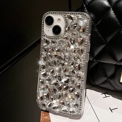 Luxury Full Shining Diamonds Jewelled Phone Cover - Premium Hard Shell with Glamorous Sparkle - iPhone 15 Plus (Sliver)