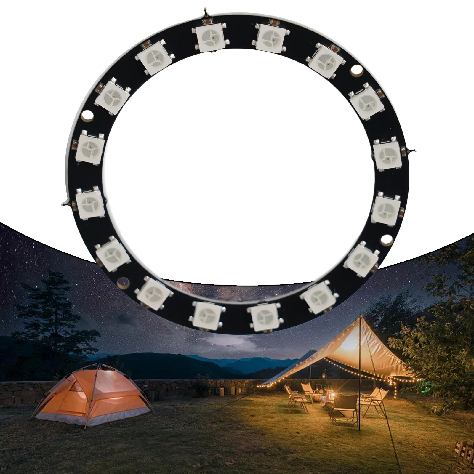 5V LED-Ring Individuell adressierbare RGB-LED - NeoPixel-Ring für WS2812 Vollfarb-Treiberlampe Tragbares Beleuchtungszubehör – Detail 34