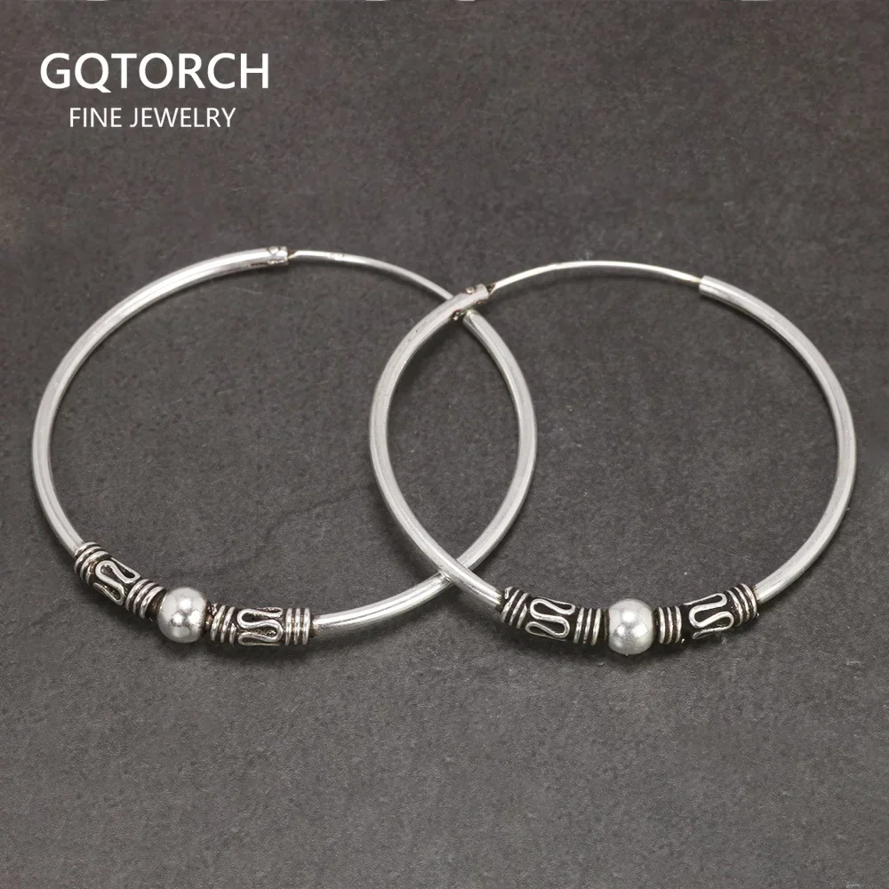 GQTorch 925 Sterling Silver Hoop Earrings Silver 3