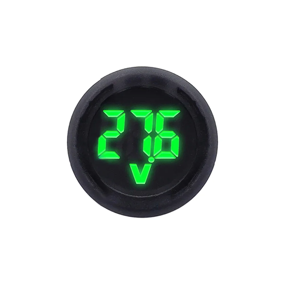 1/2PCS 라운드 LED 디지털 디스플레이 원형 2 선식 전압계 DC 4-100V 자동차 전압 게이지 디스플레이 역방향 연결 보호
