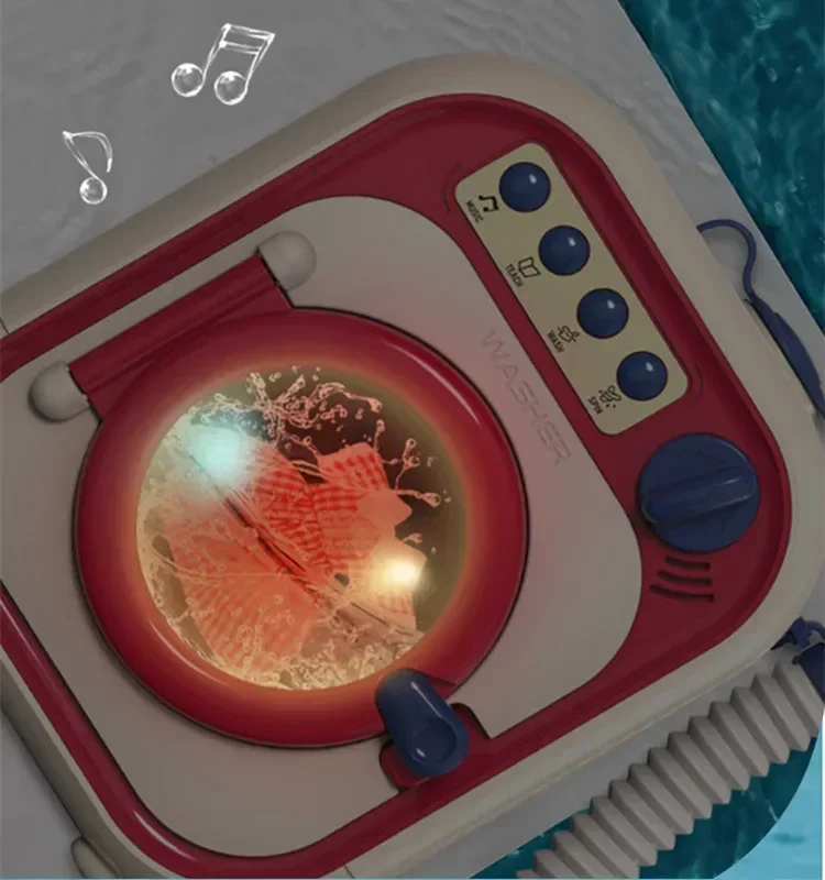 LED lights and music Simulate electric Roller washing machine toy rotatable add water Play house Interactive Toy baby best gift 5