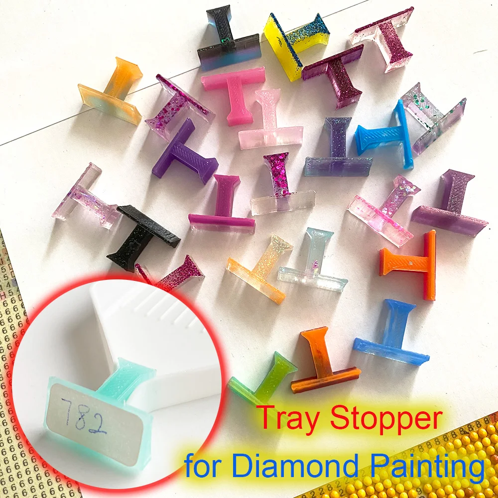 Diamond Painting Tool Accessories Tray Stoppers with Area for Lable Sticker 5D DIY Painting Rhinestones Drill Plates Stopper