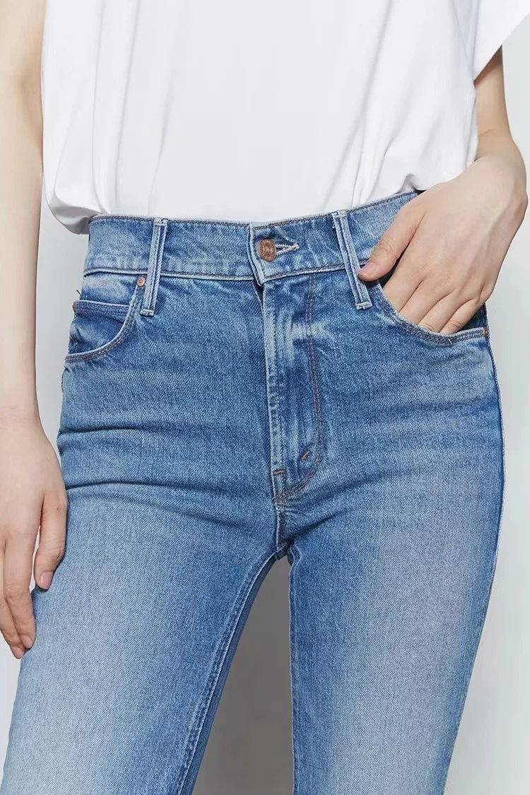 Women Stretch High Waist Denim Pants | Elastic Slim Fit Ankle-Length Blue Jeans | Streetwear Fashion MOZ126 Women Stretch High Waist Denim Pants | Elastic Slim Fit Ankle-Length Blue Jeans | Streetwear Fashion MOZ126