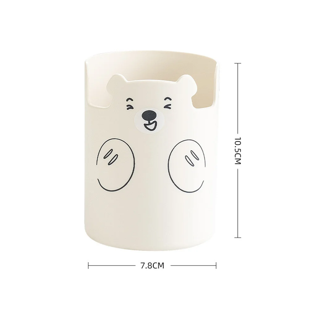 Cute Bear Pencil Holder Plastic Makeup Brush Holder Desktop Organizer Storage Box Pen Pot Phone Kawaii Stationery Contain makeup organizer,pen holder,desk organizer,pen and brush holder,brush holder,pencil holder tool
