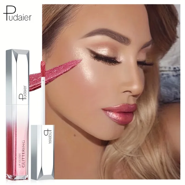 1PC Glitter Lip Gloss Matte & Shiny - Waterproof, Long Lasting , Non-Sticky, Vegan - for Party, Wedding, Daily Makeup