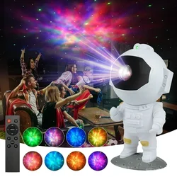 New Astronaut Galaxy Starry Projector Lamp LED Night Light Star Sky Night Lamp Bedroom Home Decorative Kids Birthday Christmas