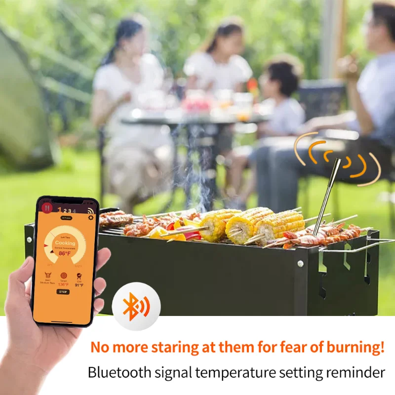 Wireless Meat Food Steak Thermometer For Oven Grill Bbq Smoker Rotisserie  Smart Digital Bluetooth Bbq Kitchen Cooking Barbecue - Household  Thermometers - AliExpress