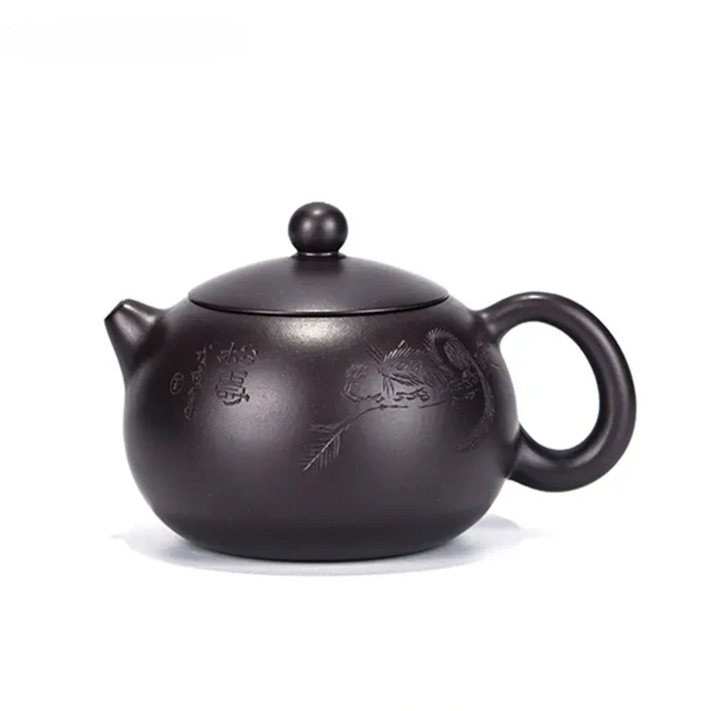 

120ml Chinese Yixing Purple Clay Teapot Raw Ore Black Mud Xishi Tea Pot Zisha Filter Beauty Kettle Household Tea Set Accessories