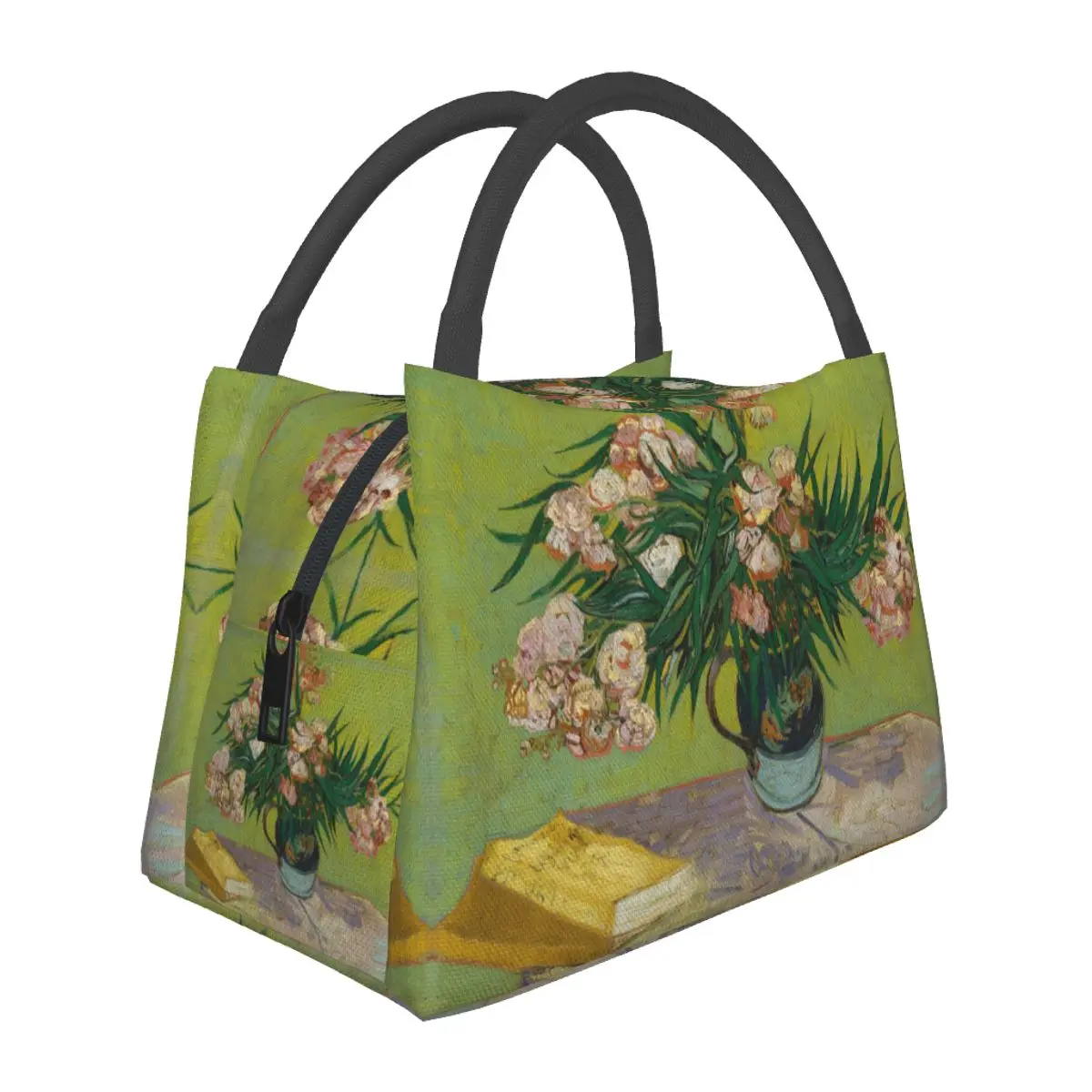 

Oleanders Vincent Van Gogh Flower Painting Lunch Bag Waterproof Insulated Canvas Cooler Bag Thermal Cold Food Picnic Travel Tote