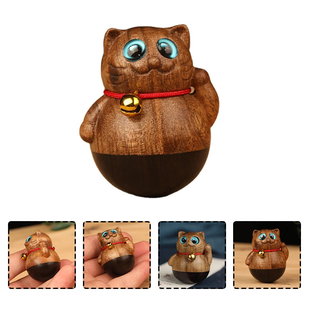 

Tumbler Wood Craft Wobbling Toy Japanese-style Desktop Decoration Children