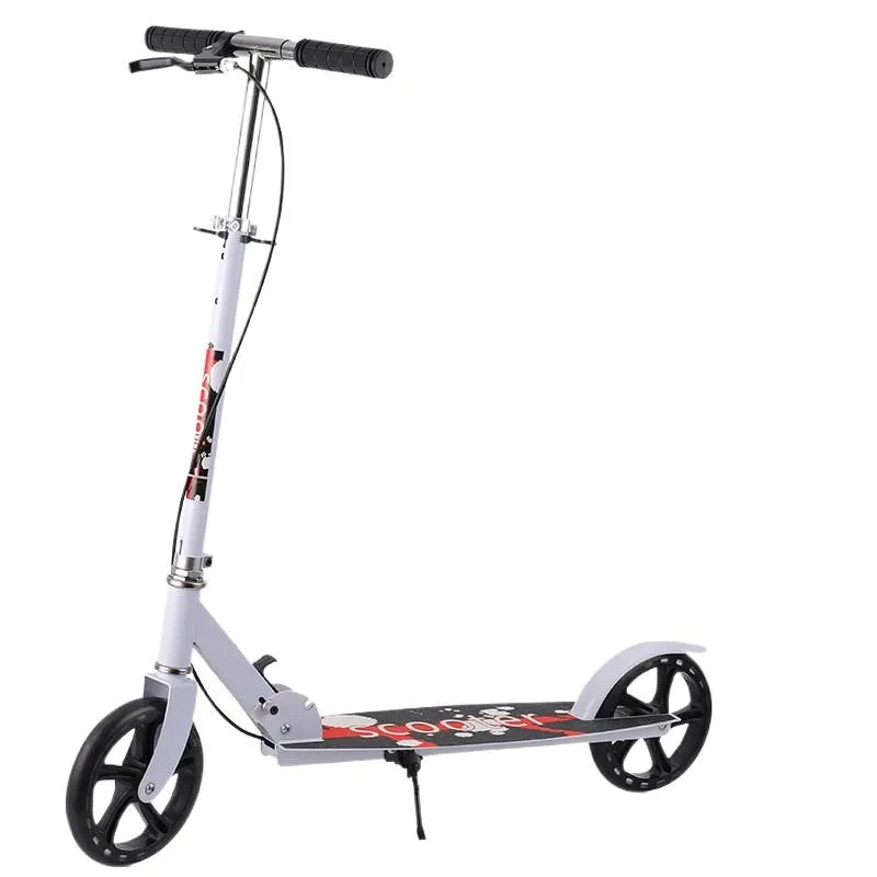 Portable Foldable 2 Wheel Hand Brake Outdoor Urban Campus Transportation Skateboard New Youngsters Non-electric Kick Scooter