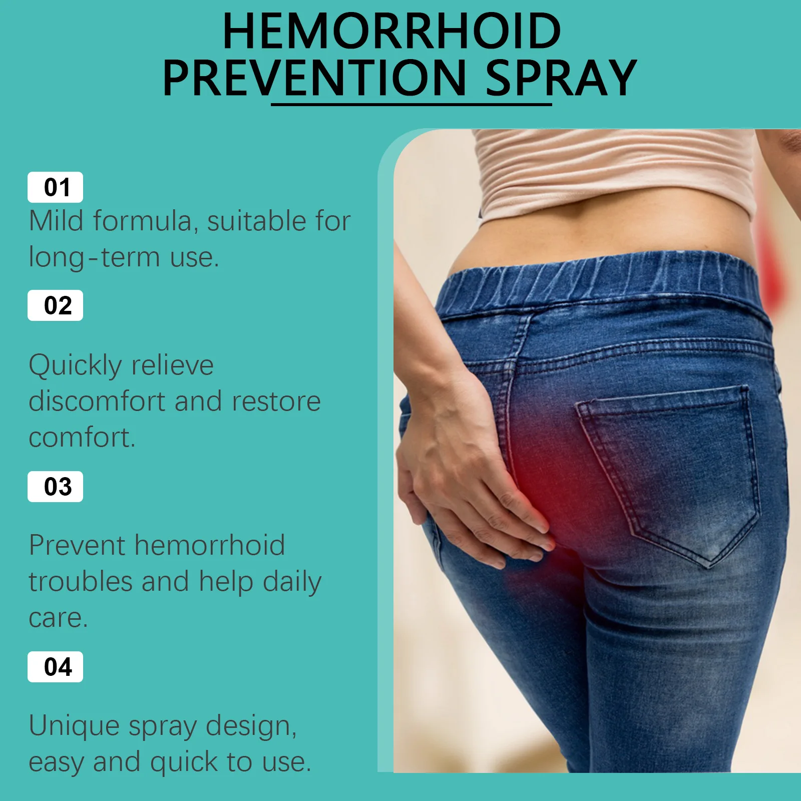 Hemorrhoids Treatment Spray Piles Pain Anal Fissure Swell Bleeding Internal External Mixed Hemorrhoids Removal Anti Inflammatory