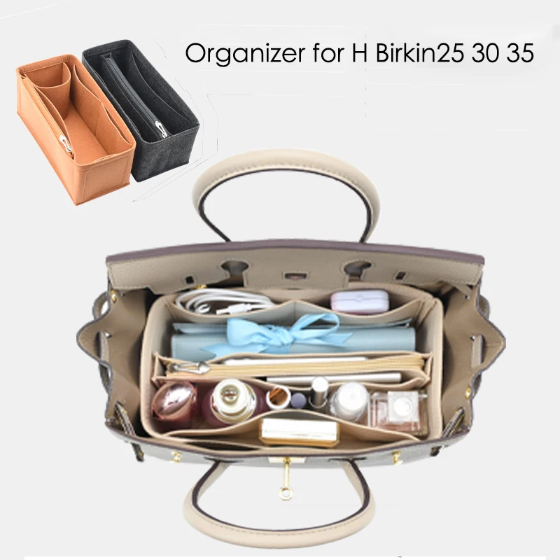 Organizador Interior De Fieltro Para Bolso Birkin 30 - Mantén Tu Bolsa Ordenada Y Con Forma (EarthColor)