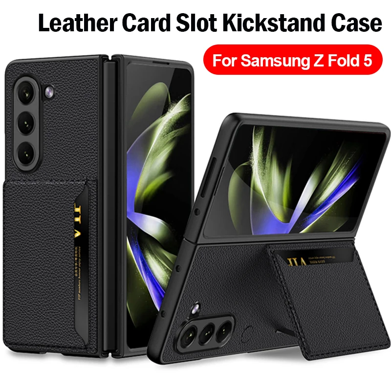 Funda Cuero Lujo Color Sólido Galaxy Z Fold 5 5g - Temu