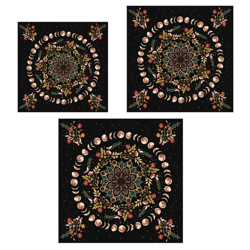 

Moonphases Plant Astrologys Altars Cloth Tarot Tablecloth Divinations Tablecloth E56D