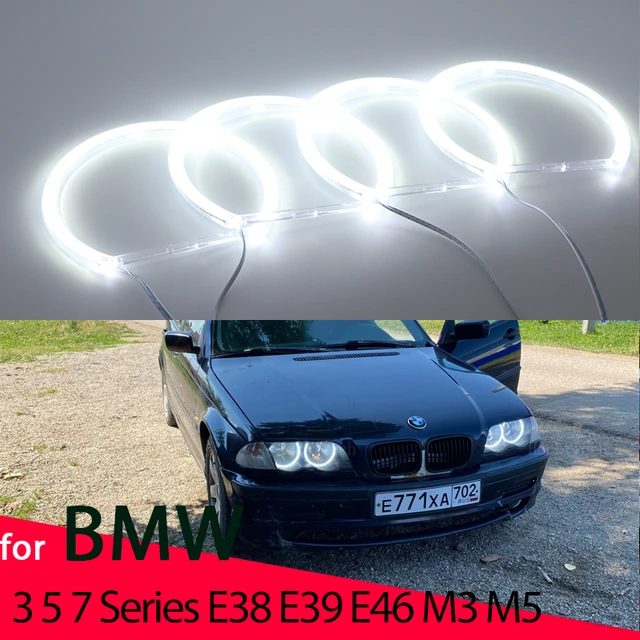 Light Halo Rings DRL smd LED Angel Eyes Kit For BMW 3 5 7 Series E39 E46  E38 E36 Cars Headlight Retrofit 131mm 146mm - AliExpress