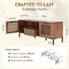 Modern Farmhouse Solid Wood TV Stand Living Room Holds TVs up to 65 Inches Rustic Chestnut Finish 4