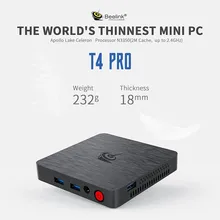 

Beelink T4 Pro Mini PC 4GB RAM + 64GB EMMC 2.4GHz Windows 10 Desktop Dual WiFi BT4.0 4K HD Display EU Power Adapter