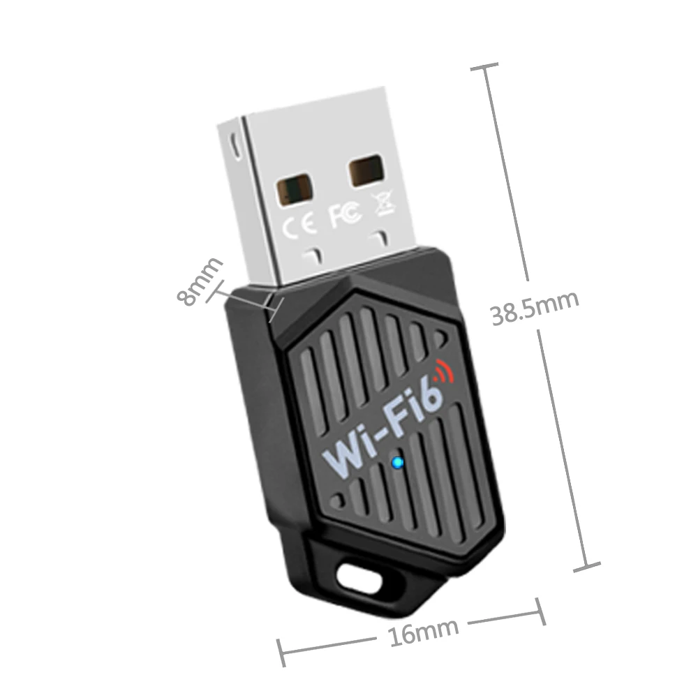 900Mbps USB WiFi 6 Bluetooth 5.4 Adapter Dual Band 2.4G 5G Wireless External Rec