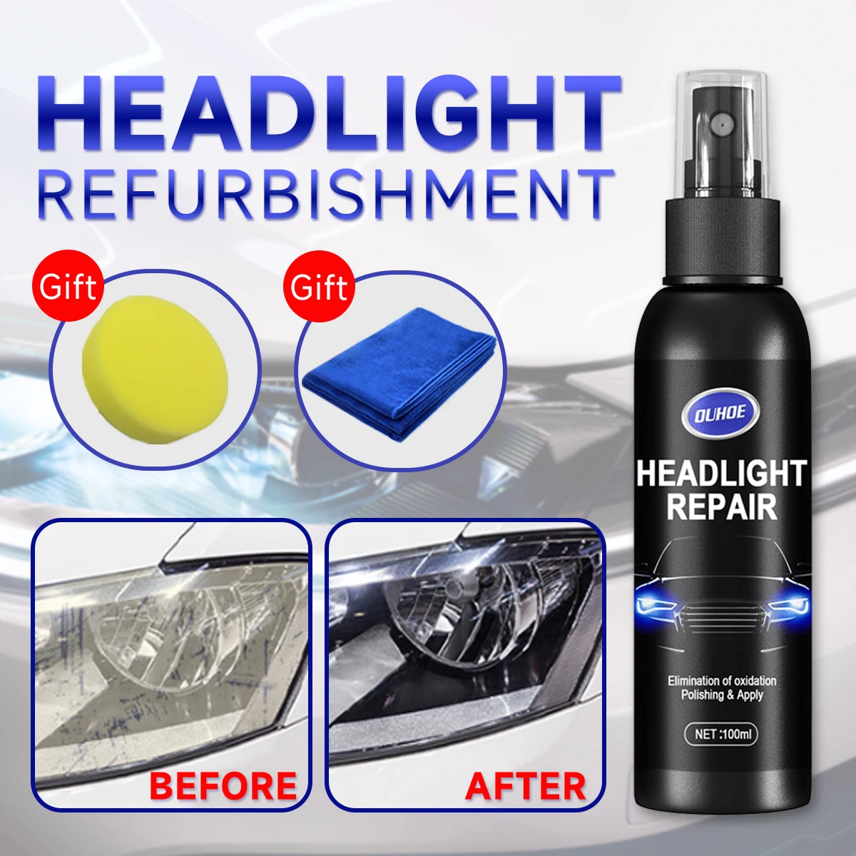 CarHeadlightRestorativeLiquidRestorationPolishingKitsHeadlamp