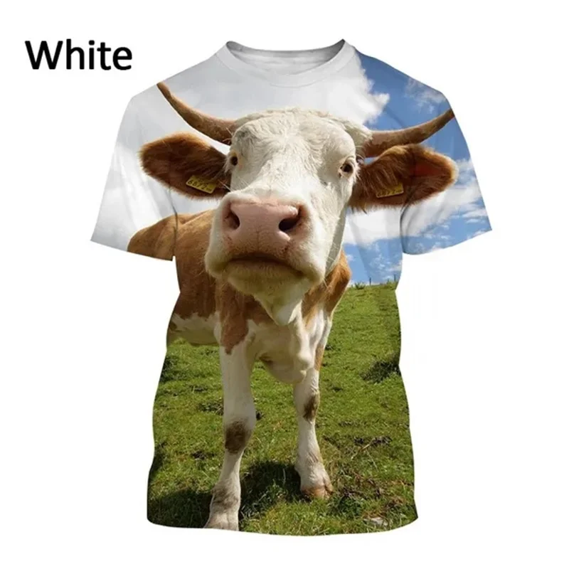 3D-Gedrucktes Kuh-Motiv Herren Sportliches Schnelltrocknendes Atmungsaktives T-Shirt Lustiges Retro Outdoor Street Casual Kinder Kurzarm-Shirt – Detail 15