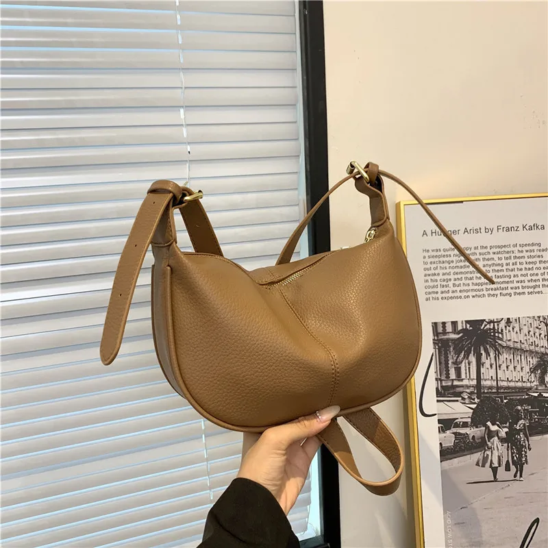 

Винтажная модная женская летняя роскошная дизайнерская сумка 2023, Большая вместительная сумка через плечо из мягкой кожи