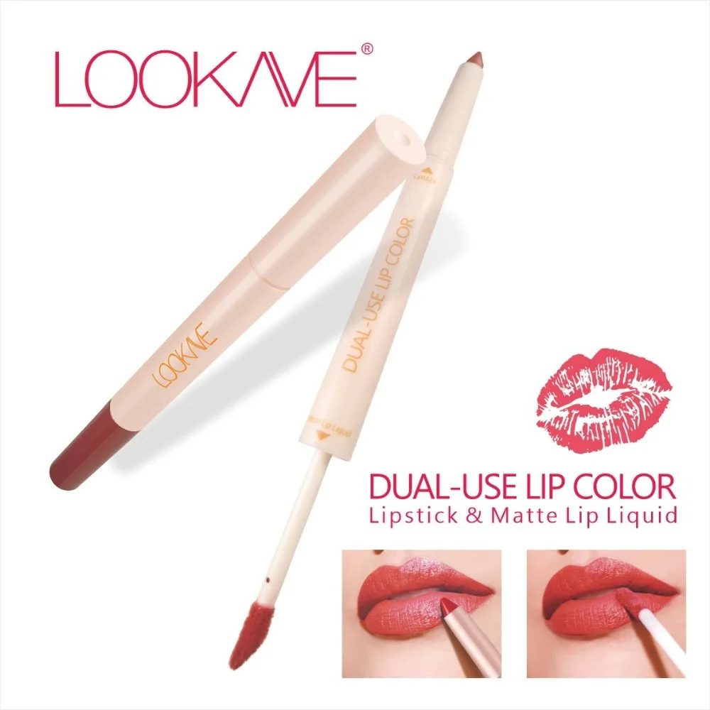 Matte 6-colors Double-headed Lip Liner Pen Lip Gloss 2 In 1 Lipstick Long Lasting Natural Nude Brown Lips Contour Pencil Makeup_voghion.com