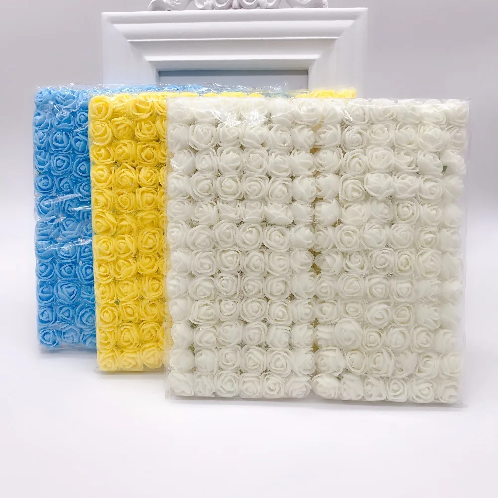 

144pcs/bag MINI PE Multicolor fake foam rose Artificial flowers cheap christmas wreath decor for home wedding diy new Year gifts
