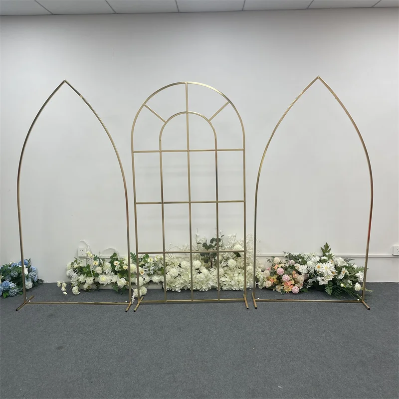 

Wedding Wrought Iron Shelf Pointed Grid Screen Arch Stage Layout Background Decoration Props Window Display