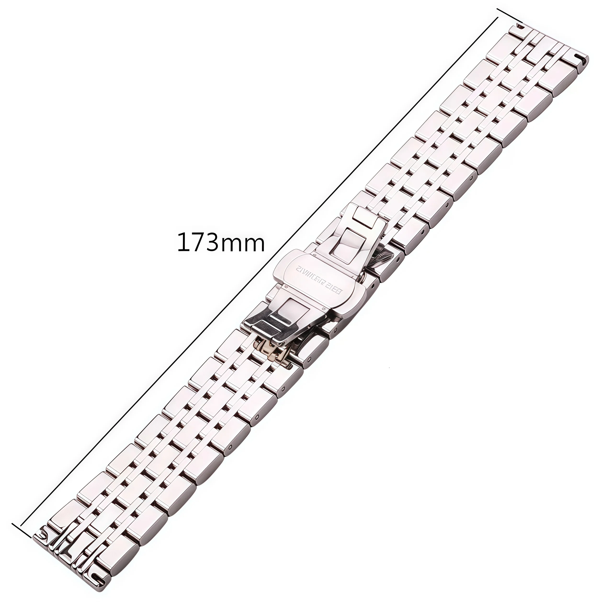 Sleek Polished Stainless Steel Men's Watchband Bracelet