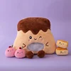 Cute Pudding Cake Snack Pillow Pudding Bag Food Toy Mini Cherry Balls Cheesecake Snack Zipper Bag Decor Pillow Cushion Girls 3