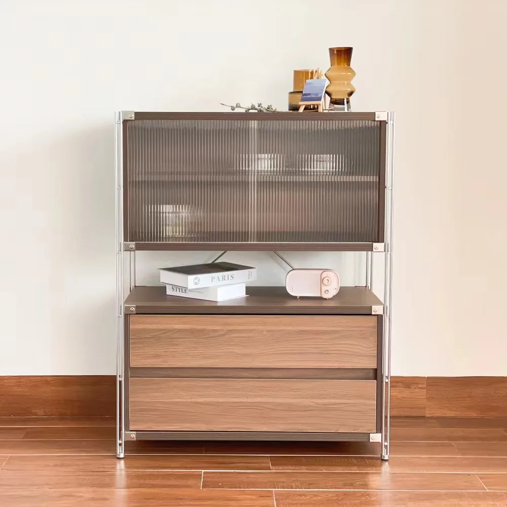 Sideboard Cabinet Cupboard Stainless Steel Storage Rack Kitchen Floor Multi-Layer Wall Storage Armoires de Cuisine