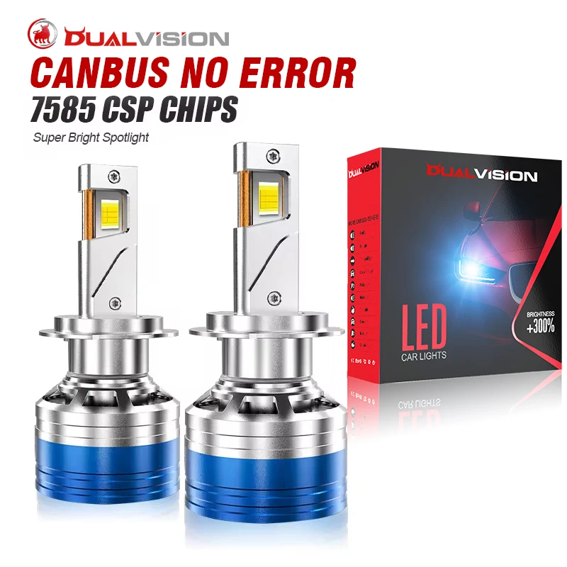 Dualvision Canbus Led H4 H11 H1 HB3 9005 HB4 H8 HIR2 9012 6500K High Power Car Headlight Bulb Bi LED Tube Led Motorcycle H7 led car lights led lights led bulbs led headlights led car headlights