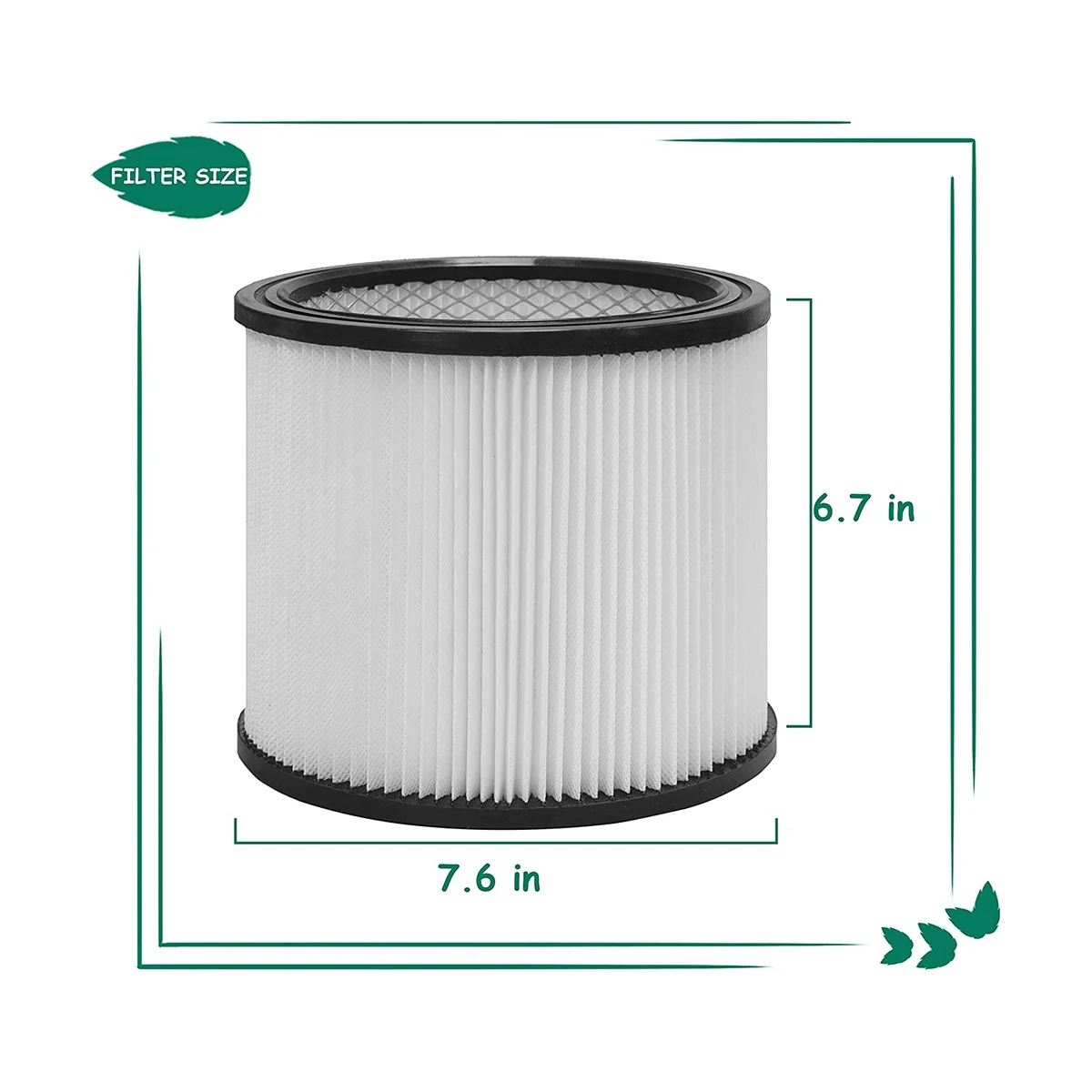 90304 Replacement Filter with Lid, Compatible for 90304, 90350, 90333,5 Gallon Up Wet/Dry Vacuum Cleaners